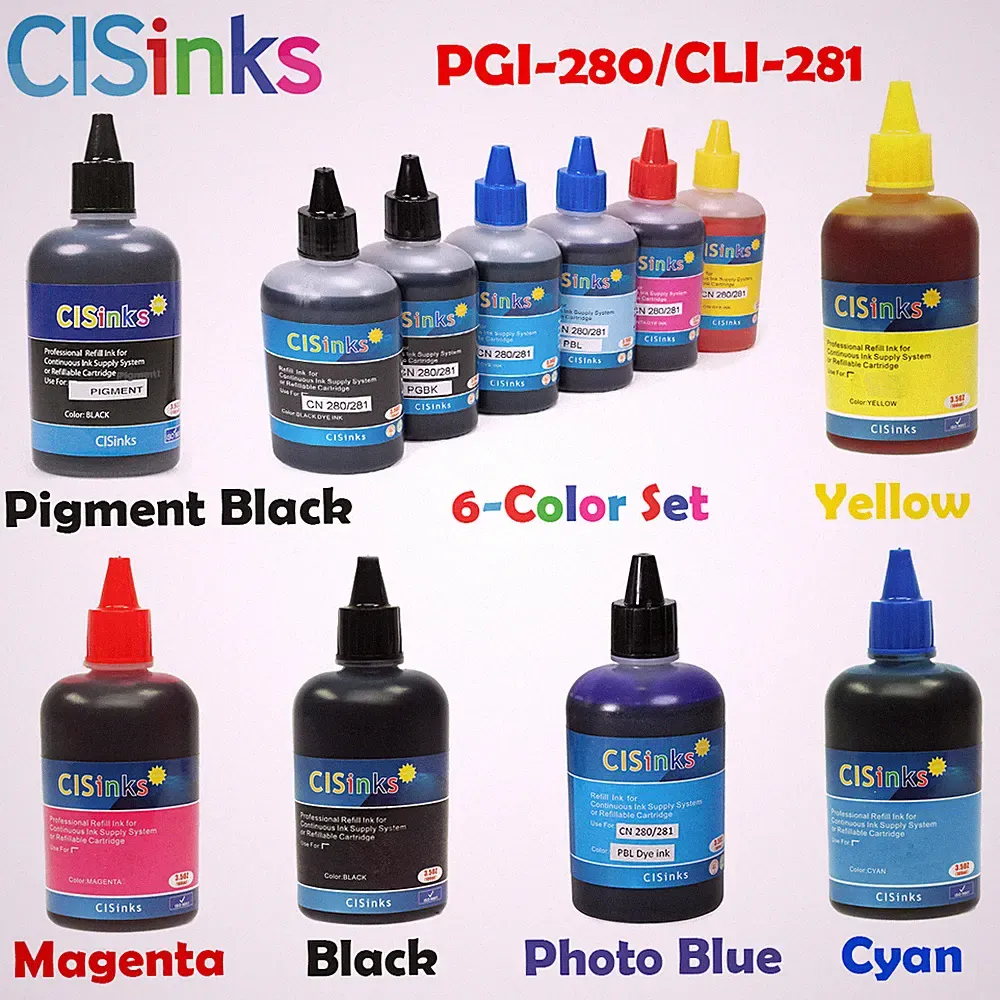 100ml PGI-280 CLI-281 Refill Ink Bottle Compatible for Canon PIXMA TS9120 TS8220