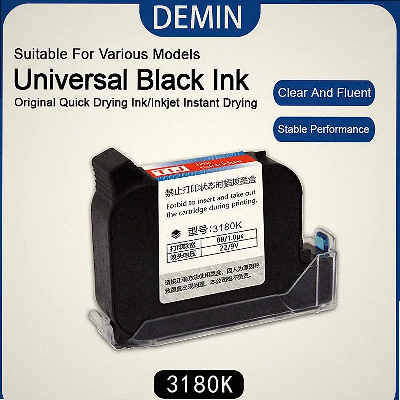 3 pieces High Adhesion 12.7mm Handheld Online Inkjet Printer Ink Cartridge
