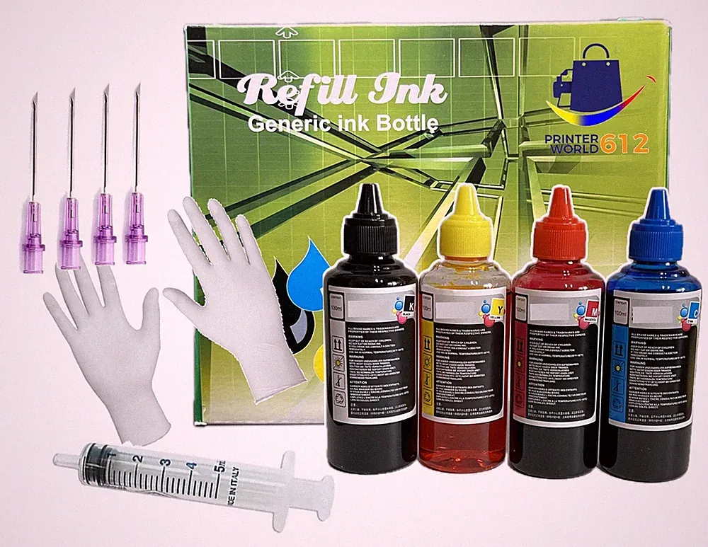 4 Bulk refill ink kit for EPSON inkjet printer 4 colors 4x100ml CISS Refillable