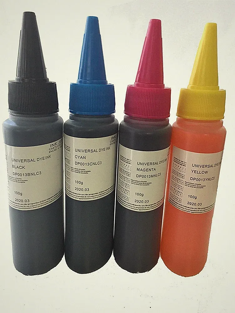 4x100ml Bulk universal refill Dye 400ML Ink bottle for HP Ink Cartridge+Needle