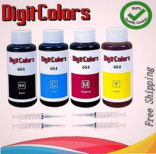 4x100ml Ink bottle for Epson T664 664 Ink for ET-2500 ET-2550 ET-2600 ET-2650