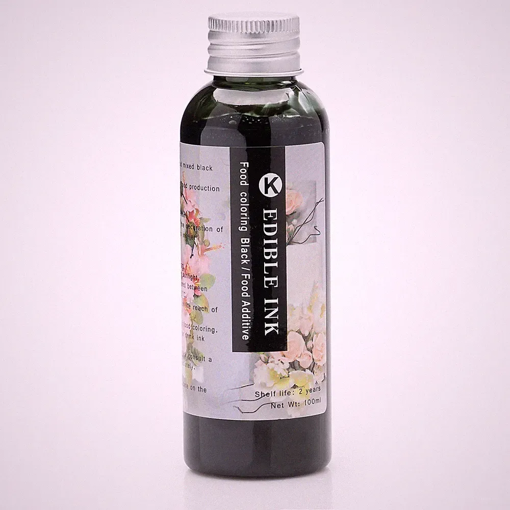 Black Edible Ink Refill Bottle 3.38 oz (100ml) Compatible for Canon Models