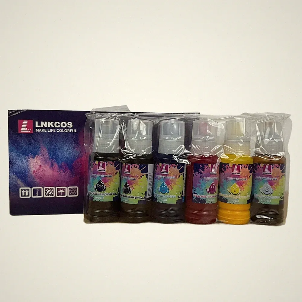 LNKCOS Sublimation Ink Set 6x100ml CMYK Photo Black & Color for Epson Printers